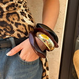 Retro Maillard Style Wood Grain Fashion Wide Bracelet – Stylish Gifts — 8