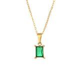 Stainless Steel Simple Square Zircon Pendant – Jewelry Gift Ideas — 6