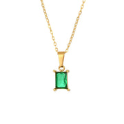 Stainless Steel Simple Square Zircon Pendant – Jewelry Gift Ideas — 6