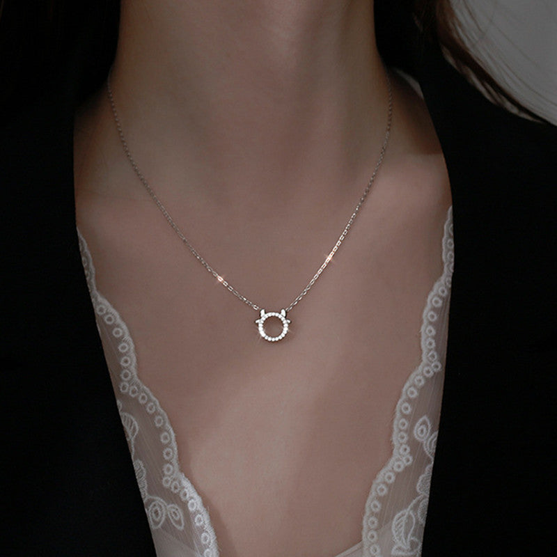 Round Oxhorn With Diamond Calf Necklace – Jewelry Gift Ideas — 1