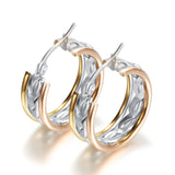 Women's Simple Round Hollow Two Tone Stud Earrings – Gifts for Her — 6