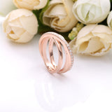 S925 Sterling Silver Rose Interlaced Three Ring – Thoughtful Gifts — 3