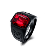 Vintage Red Stone Black Ring For Men Women Punk Gothic – Gifts for Him — 1