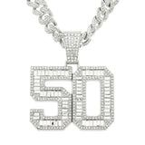 Mens Fashion Full Diamond Number 50 Pendant – Jewelry Gift Ideas — 5