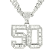 Mens Fashion Full Diamond Number 50 Pendant – Jewelry Gift Ideas — 5