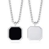 Stainless Steel Epoxy Black Square Pendant Men's – Jewelry Gift Ideas — 5