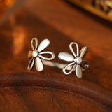 Silver Hollow Flower Ring Female Simple – Gifts for Her — 2