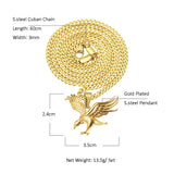 Men's Stainless Steel Vacuum Gold Plated Eagle – Jewelry Gift Ideas — 4