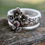 Women's Vintage Flower Couple Rings Imitation Thai – Gifts for Couples — 4