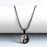 Yin Yang Rose Flower Stainless Steel Necklace – Jewelry Gift Ideas — 1