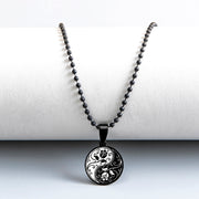 Yin Yang Rose Flower Stainless Steel Necklace – Jewelry Gift Ideas — 1