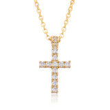 Ornament Copper Inlaid Zircon Cross Necklace Men – Jewelry Gift Ideas — 14