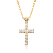 Ornament Copper Inlaid Zircon Cross Necklace Men – Jewelry Gift Ideas — 14