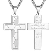 Men's Stainless Steel Lettering Cross Necklace – Jewelry Gift Ideas — 15