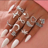 Love God Arrow Angel Wing Star Moon Cactus Ring – Gifts for Couples — 1