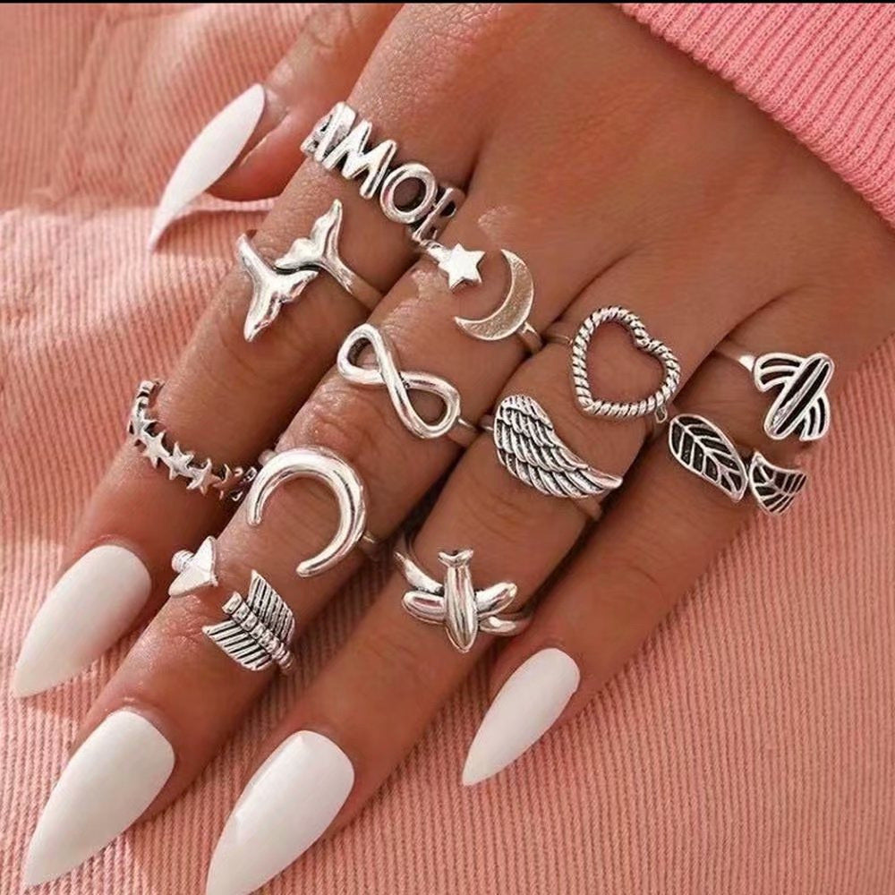 Love God Arrow Angel Wing Star Moon Cactus Ring – Gifts for Couples — 1