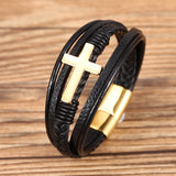 Multi-layer Braided Stainless Steel Cross Men's – Jewelry Gift Ideas — 5