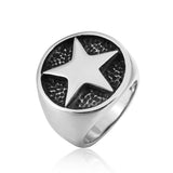 Men's Vintage Five-Pointed Star Titanium Steel Ring – Gifts for Him — 2