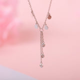 Diamond Wafer Tassel Necklace Simple Design – Jewelry Gift Ideas — 2
