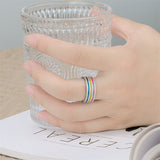 Titanium Steel Ring Rainbow Drops Of Oil – Thoughtful Gifts — 1