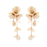 Long Metal Flower Tassel Earrings Necklace Set – Jewelry Gift Ideas — 5