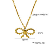 Bow Stainless Steel 14K Gold Earrings Necklace – Jewelry Gift Ideas — 15