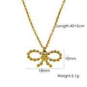 Bow Stainless Steel 14K Gold Earrings Necklace – Jewelry Gift Ideas — 15