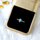 Women's Natural Turquoise Pearl Openwork Pattern Ring – Gifts for Her — 3