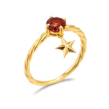 Pomegranate Five Pointed Star Silver Ring – Thoughtful Gifts — 5