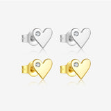 S925 Loving Heart In Sterling Silver Simple Stud – Unique Gift Ideas — 2