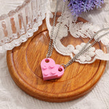 Hip Hop Heart Shaped Building Block Love Pendant – Jewelry Gift Ideas — 15