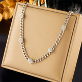 Cold Wind Diamond Heart Thick Chain Simple – Jewelry Gift Ideas — 2
