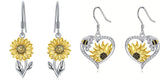 Cute Lady Animal Bee Sunflower Heart Earrings – Surprise Gifts — 4