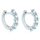 Women's Round Cut Silver Moissanite Stud Earrings – Gifts for Her — 3