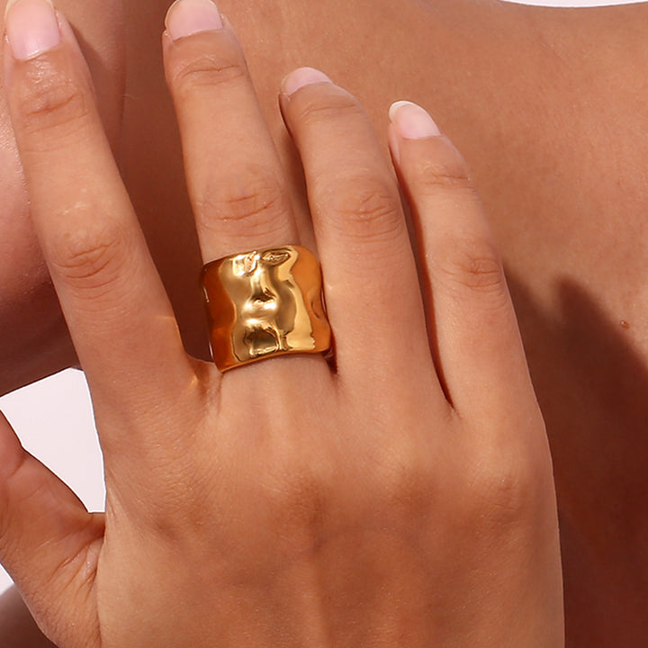 Minimalist Niche Stainless Steel 18K Gold Plated Wave – Birthday Gifts — 1