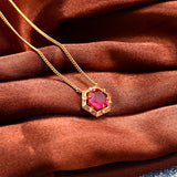 Geometric Hexagonal Antique Necklace – Jewelry Gift Ideas — 4
