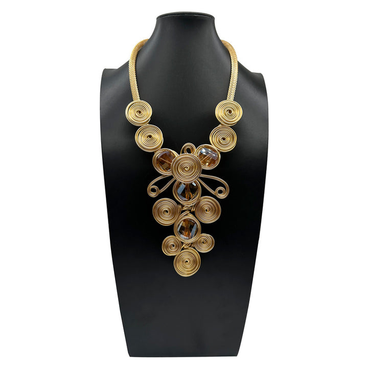 Fashion Crystal Aluminum Wire Woven Necklace – Jewelry Gift Ideas — 1