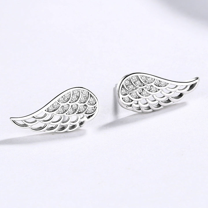 S925 Sterling Silver Angel Wings Earrings Women – Gifts for Her — 1