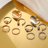 Geometric Round Adjustable Opening Ring Set Of 5 – Useful Gifts — 7