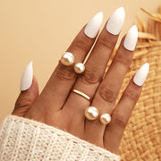 Fashion OL Pearl Ring Three Piece Set – Stylish Gifts — 1