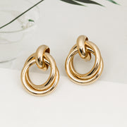 Fashion Round Earrings Simple Cross Metal – Stylish Gifts — 13