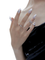 Metal Nail Ring Xianku Natural Moonlight Stone – Beauty Gifts — 4
