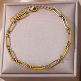 Anklet Figaro Blade 18K Stainless Steel – Stylish Gifts — 15
