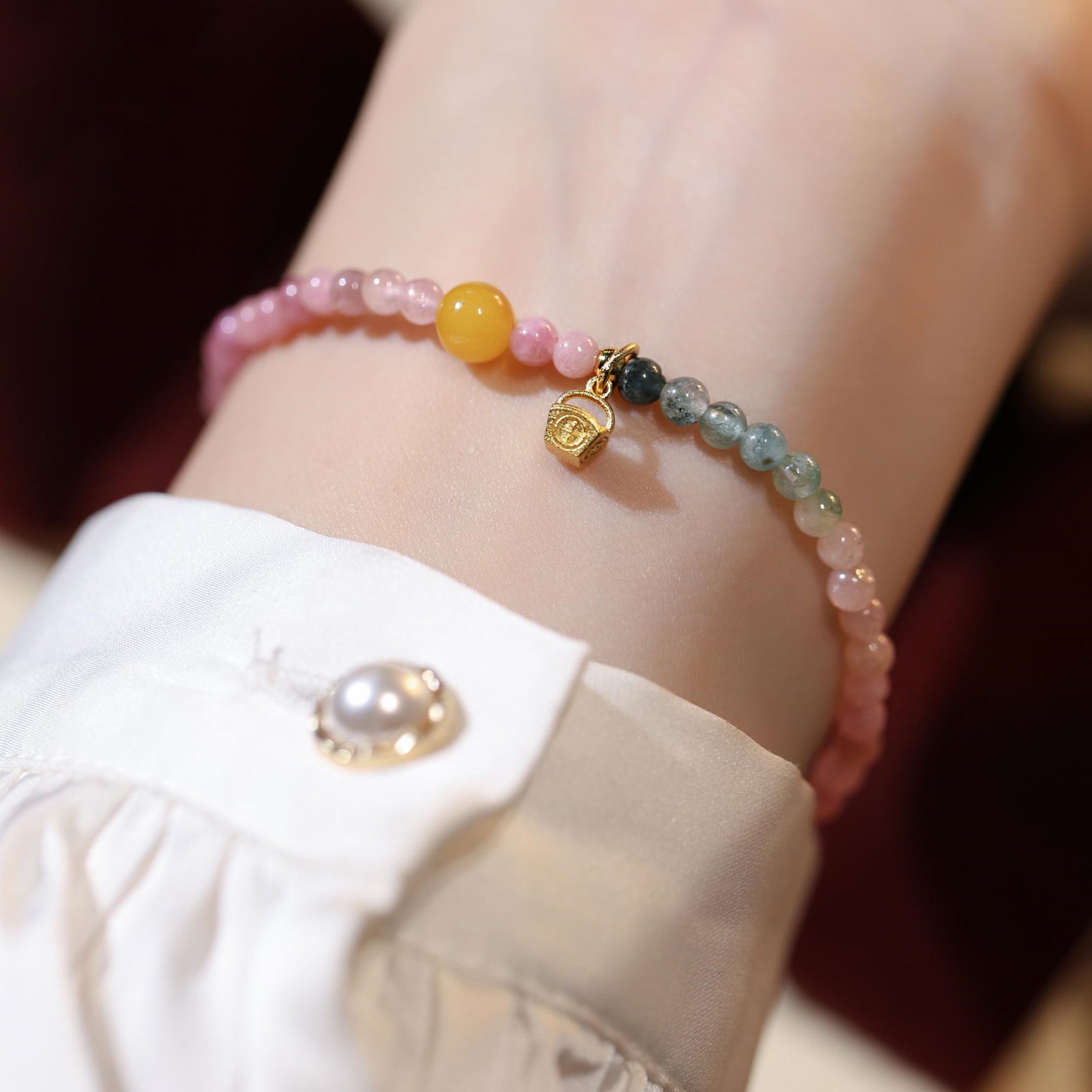Single-loop Tourmaline Charm Bracelet With Nissin – Jewelry Gift Ideas — 1