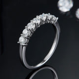 Moissanite Seven Diamond Row S925 Silver Ring – Everyday Gifts — 4