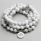 White white stone flower beads bracelet – Jewelry Gift Ideas — 1