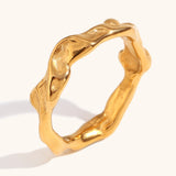 Irregular Surface Ring Ornament Stainless Steel 18k – Practical Gifts — 14