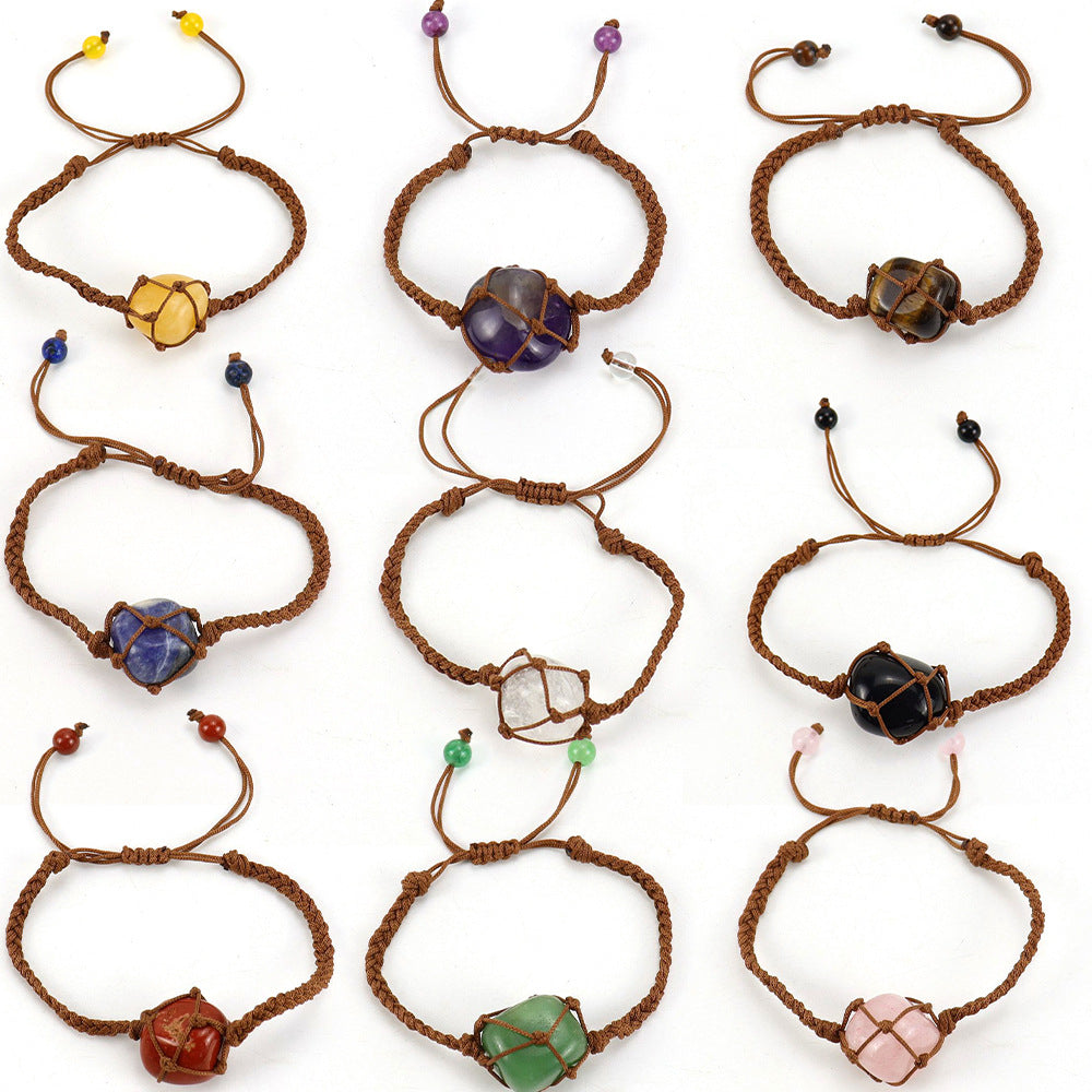 Fashion Personality Handmade Woven Amethyst Bracelet – Stylish Gifts — 1