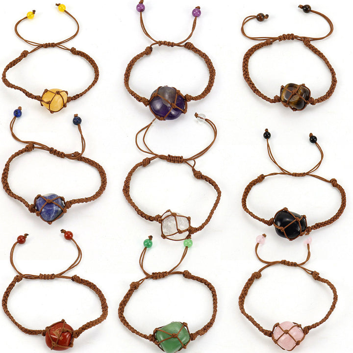 Fashion Personality Handmade Woven Amethyst Bracelet – Stylish Gifts — 1