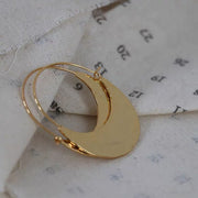 Hammer Surface Oval Earrings Temperament Unique – Holiday Gift Ideas — 4